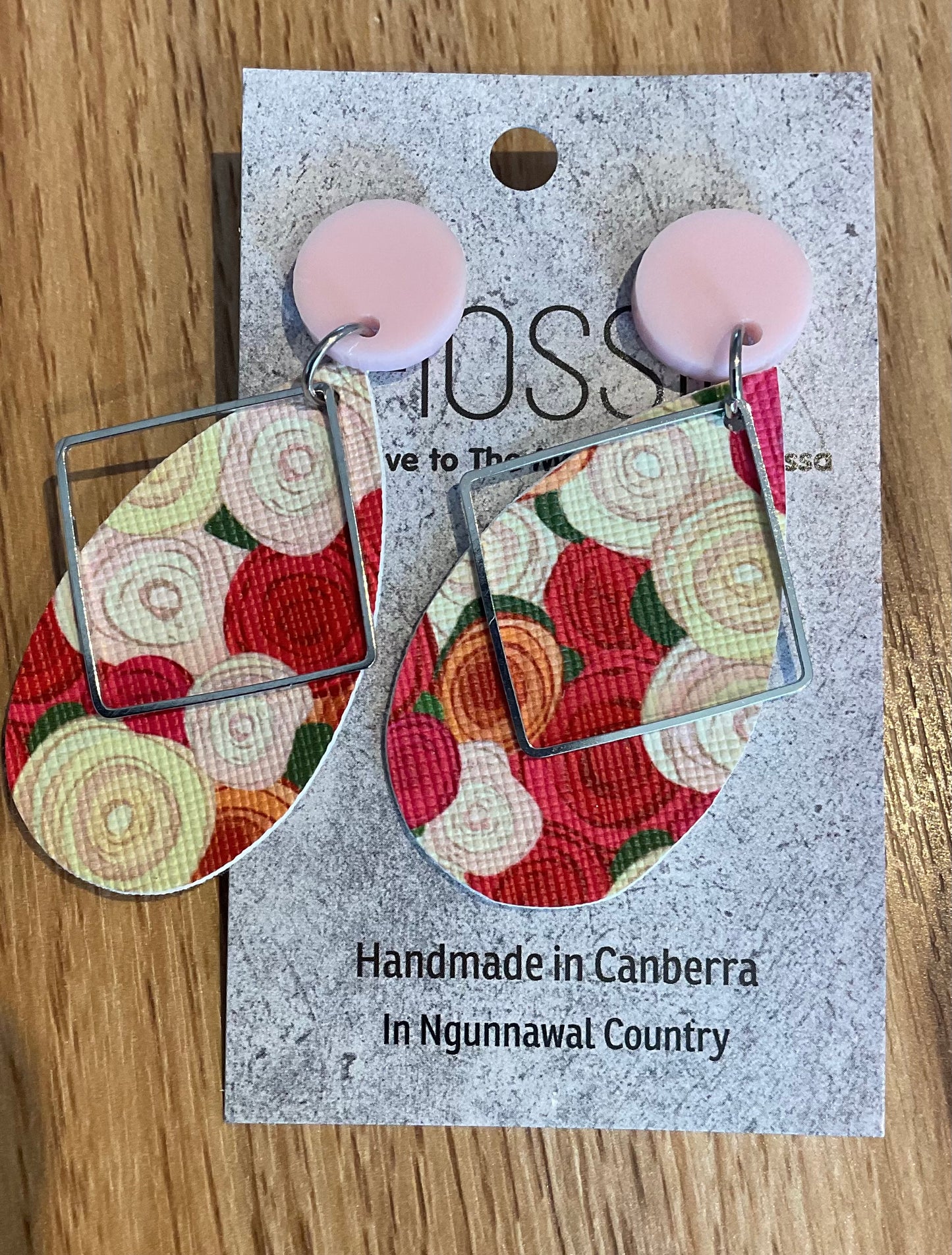 *Earrings Red Rose Dangles