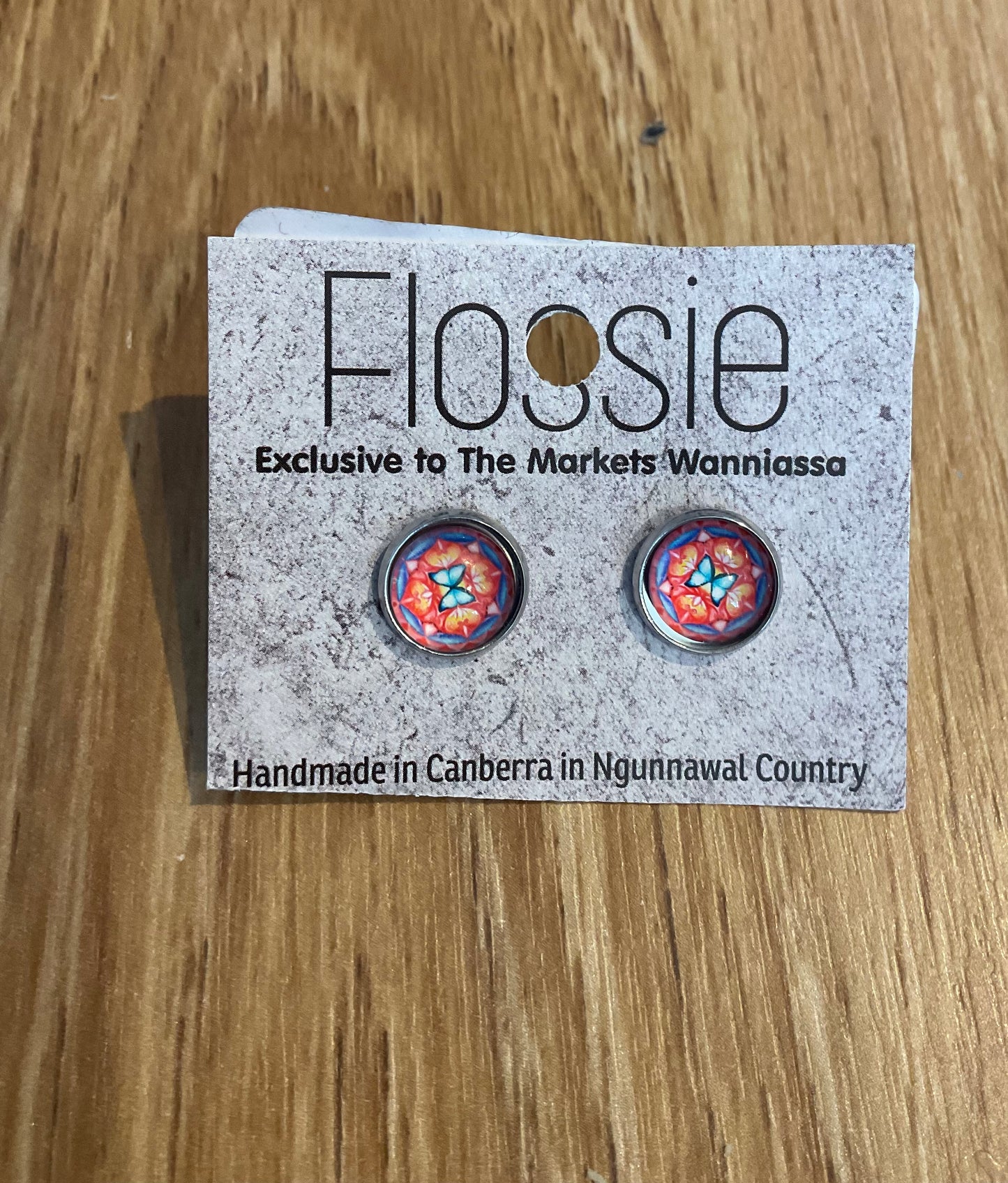 *Earrings Mandala Glass Dome Studs