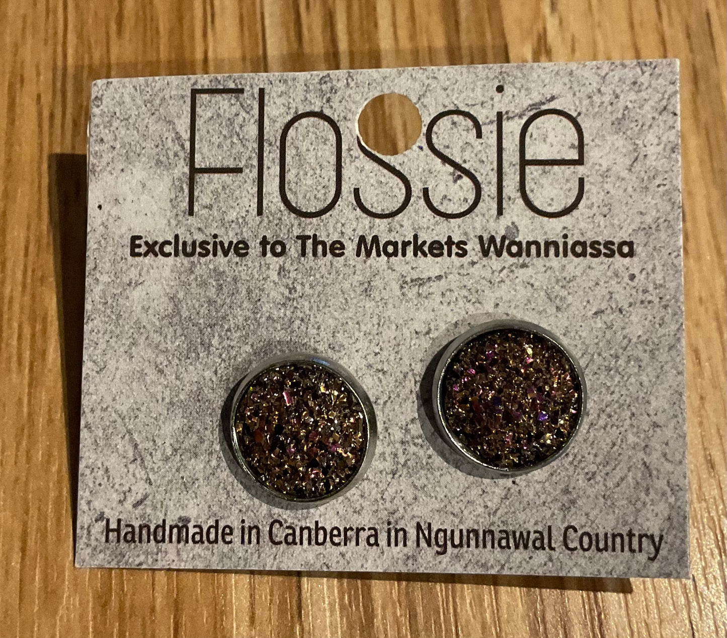*Earrings Purple Glitter Studs