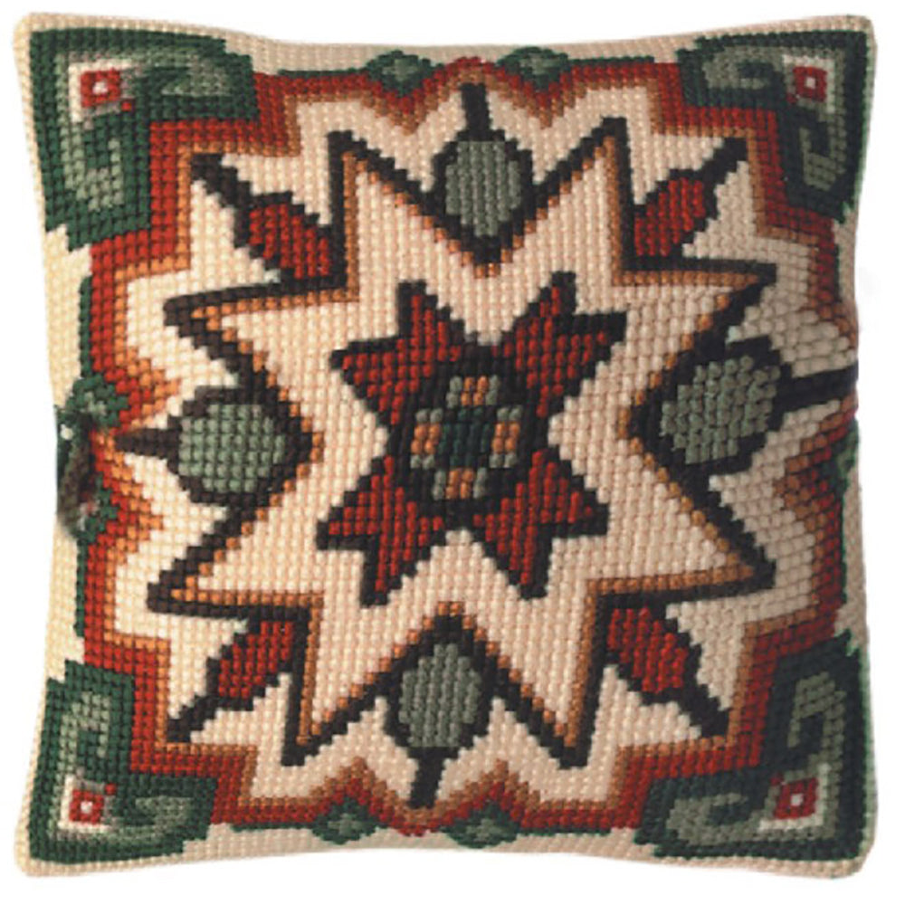 Cross Stitch Cushion Kit - Red and Green