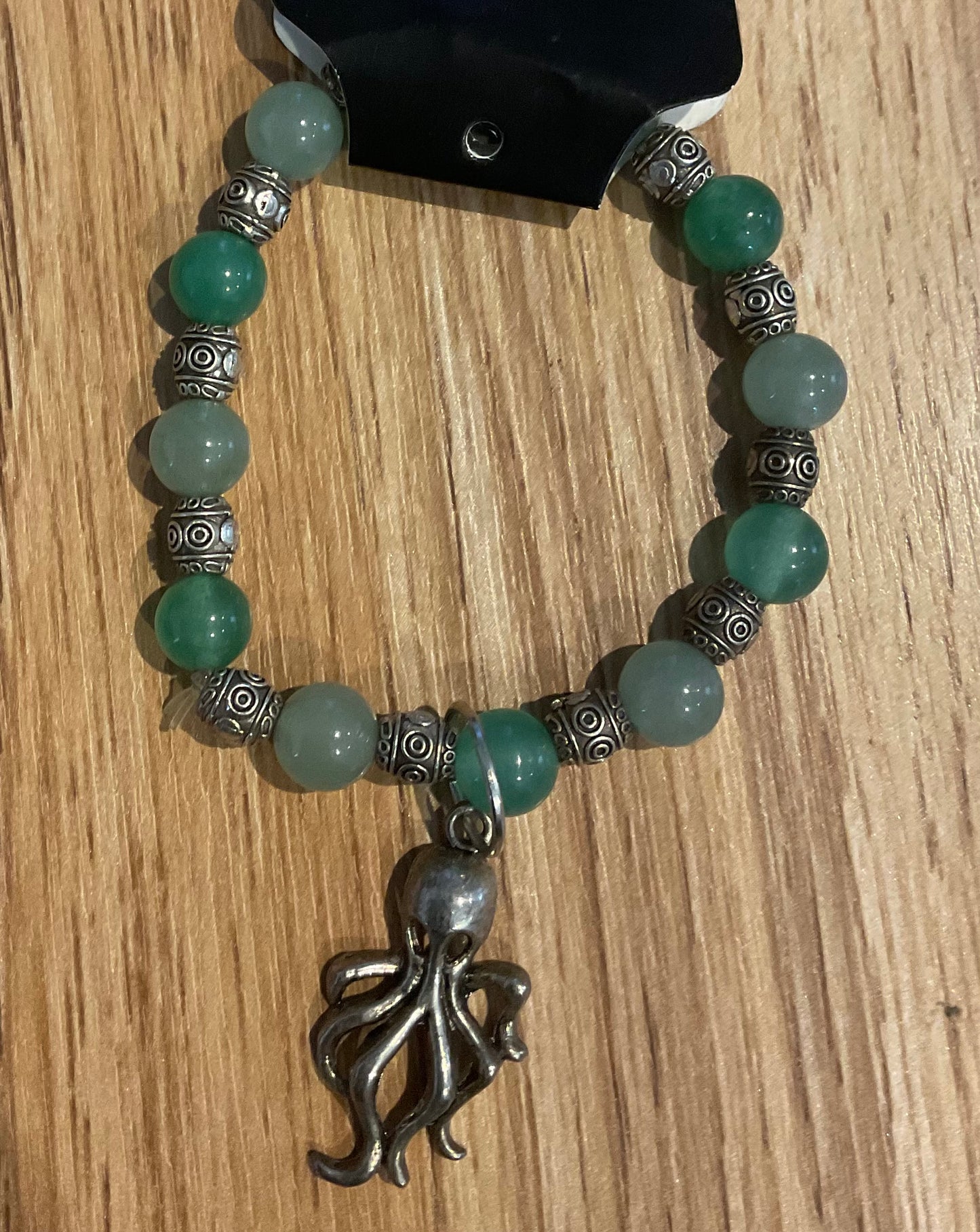 *Bracelet Lava Beads and Jade Gemstones