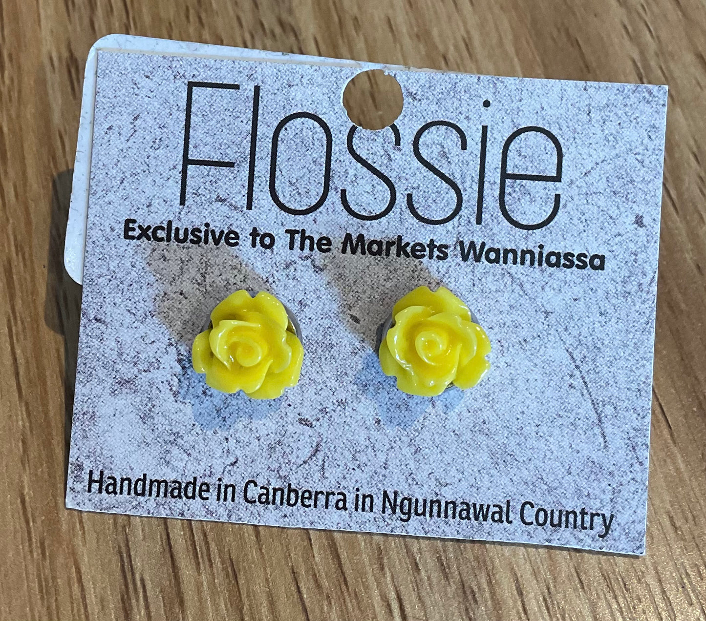 *Earrings Yellow Roses Studs