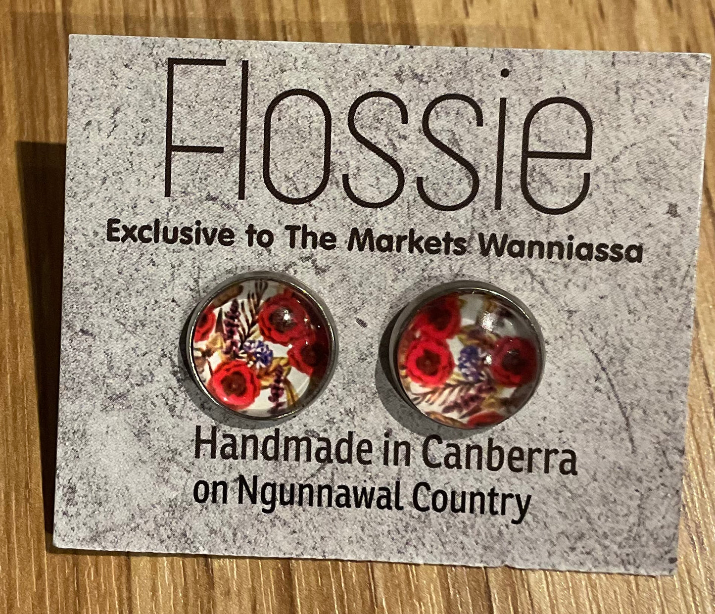 *Earrings Poppies Glass Studs