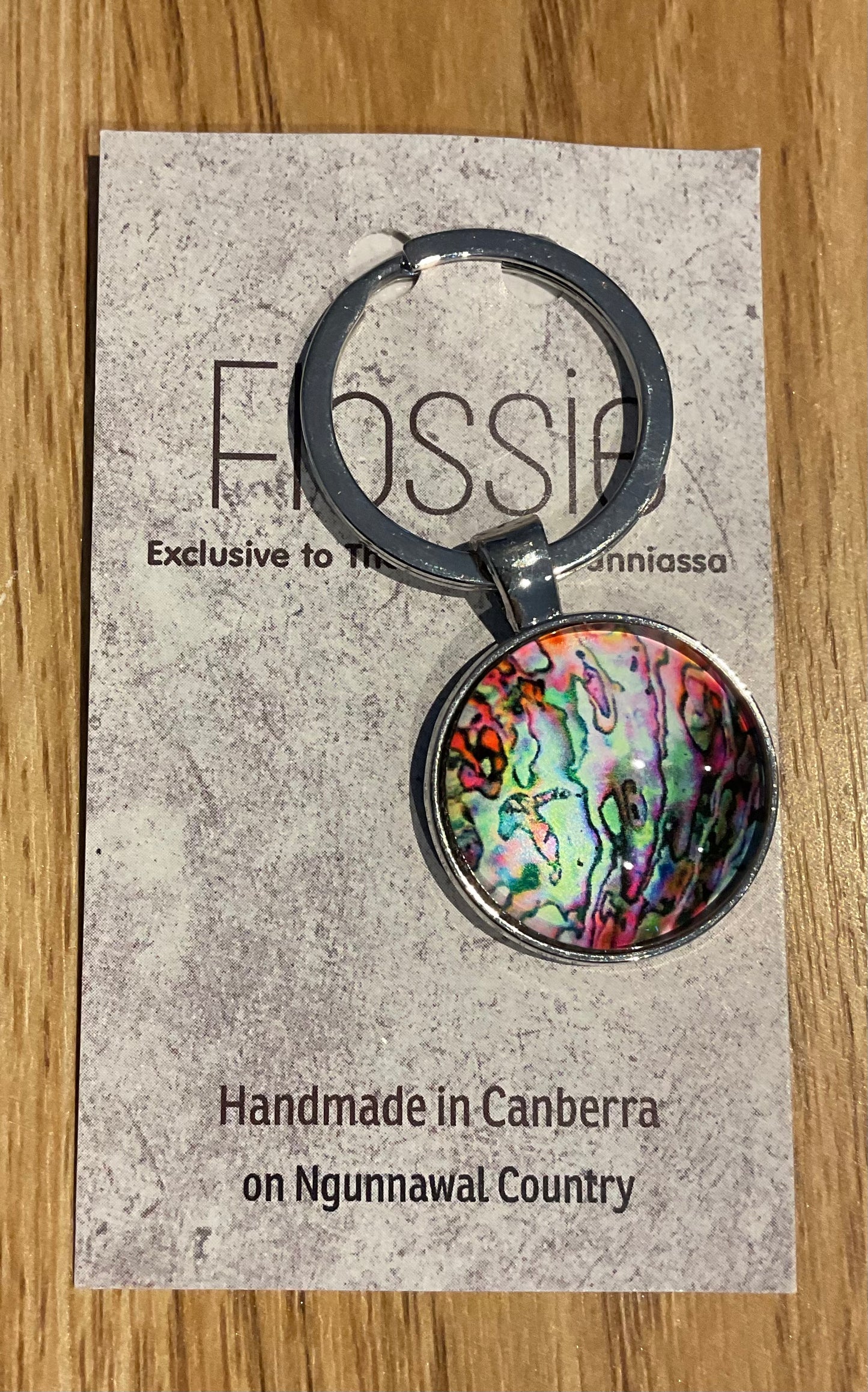 *Glass Dome Keychain Silver