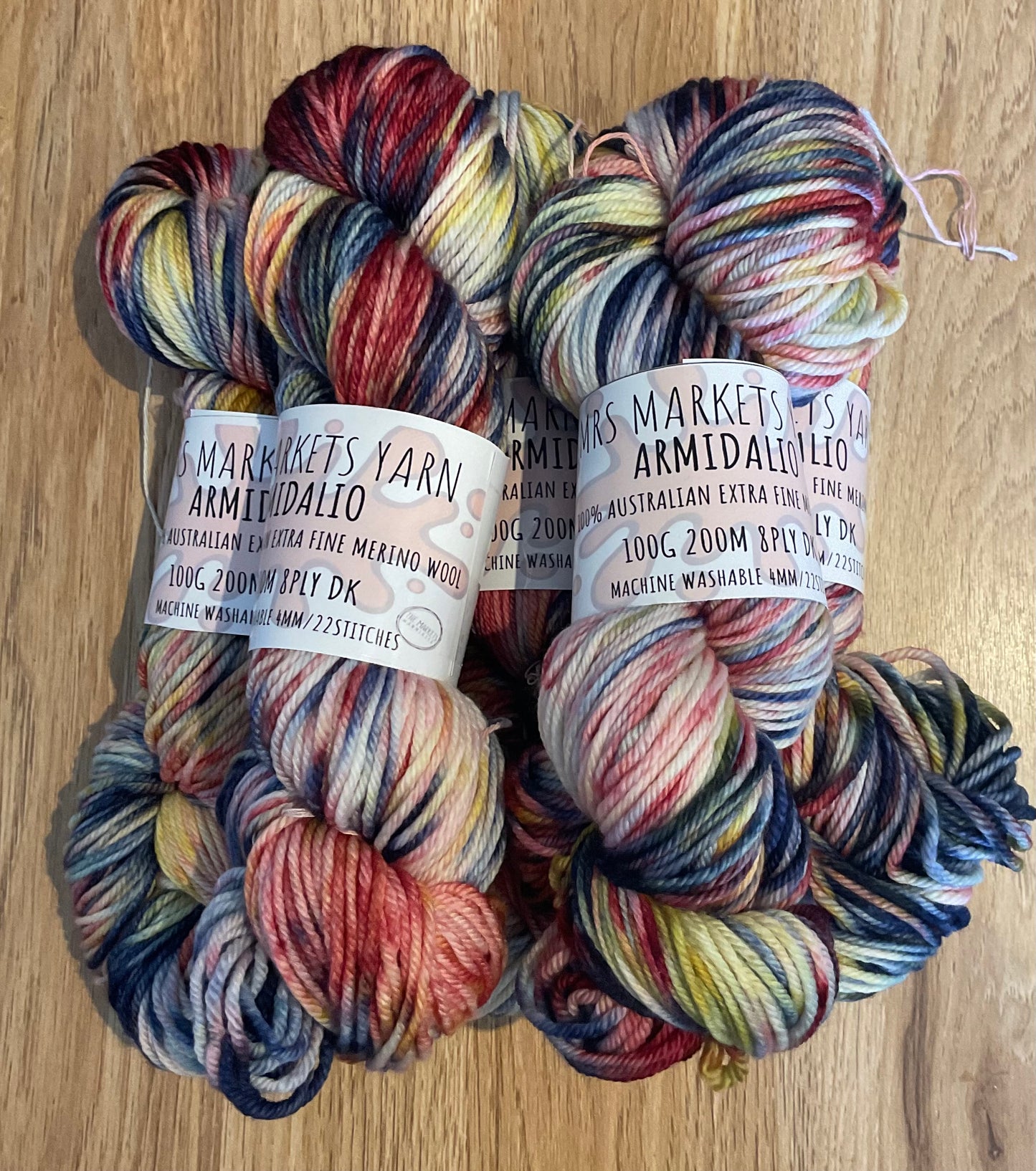 *Armidalio 8ply Hand Dyed Merino Yarn Confetti