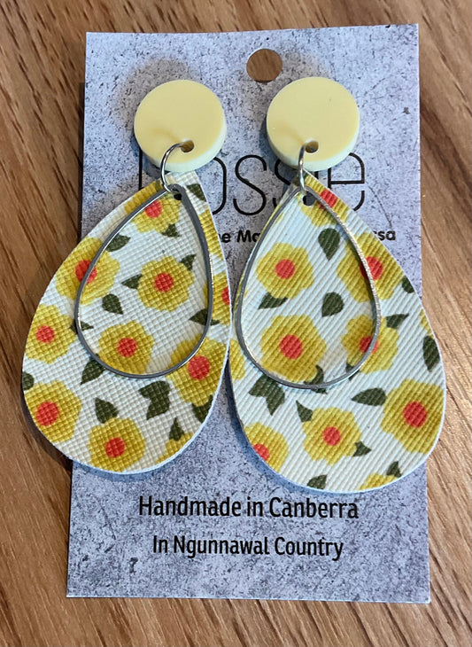 *Earrings Yellow Blooms Dangles