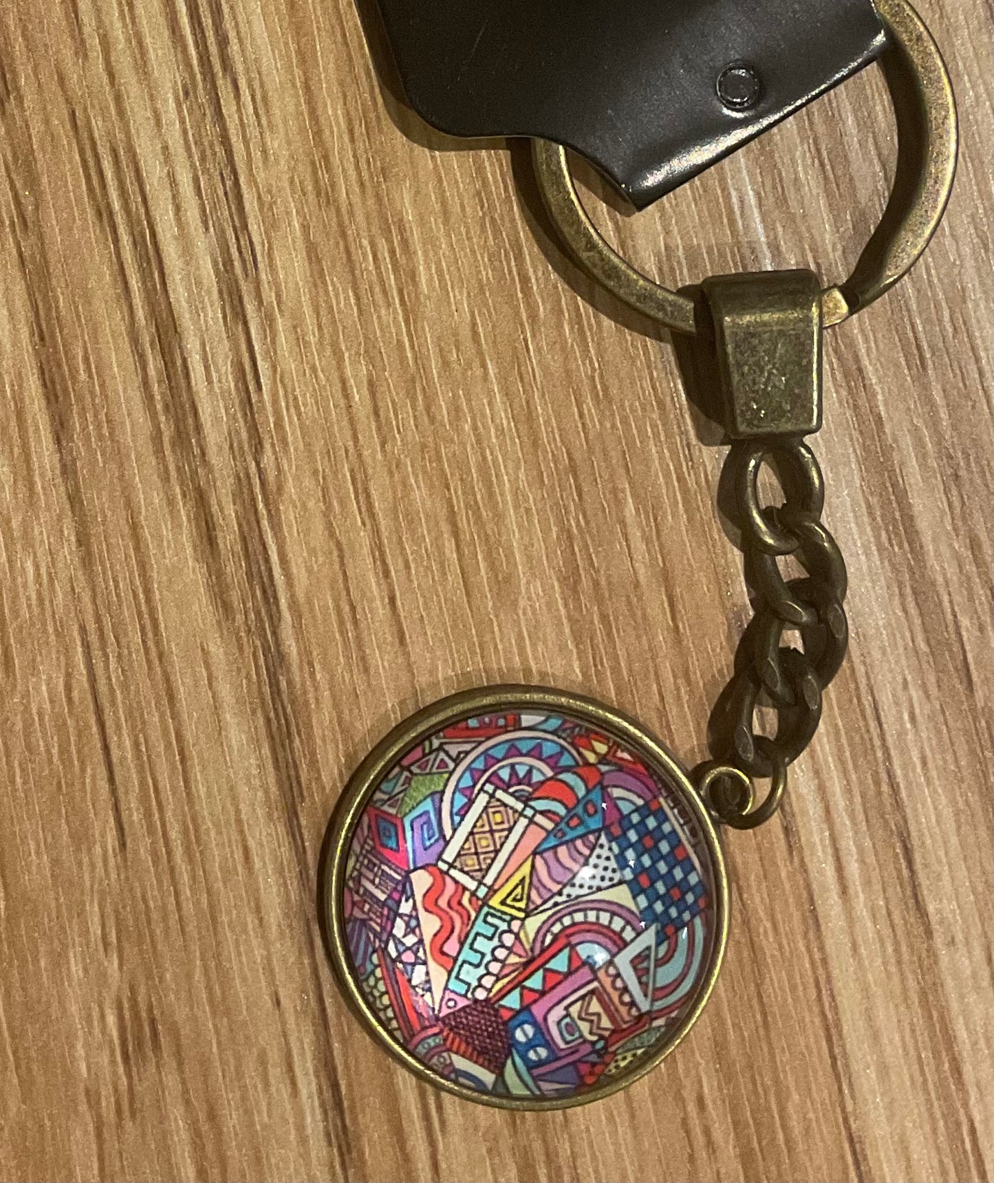*Glass Dome Keychain Bronze