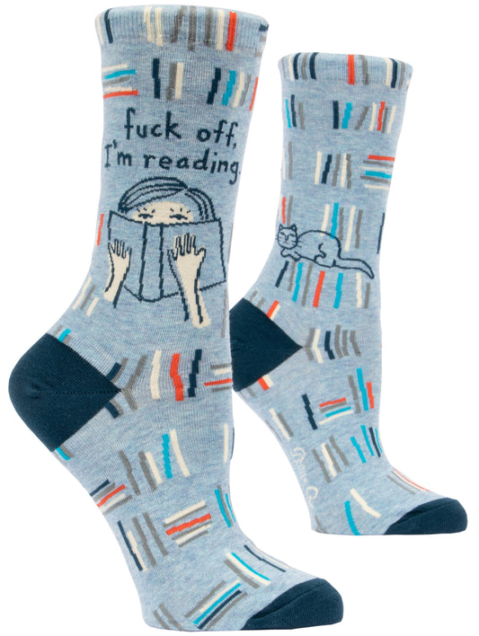 Ladies Crew Socks - F*ck Off, I'm Reading