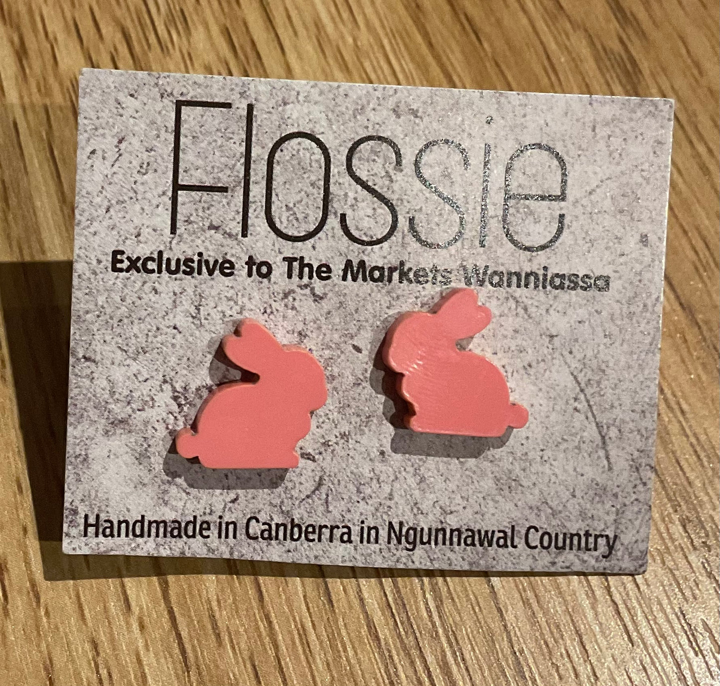 *Earrings Pink Bunny Studs