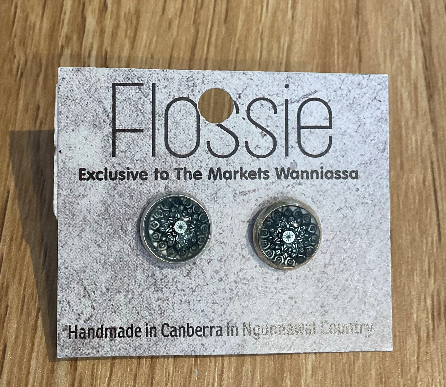 *Earrings Mandala Glass Dome Studs