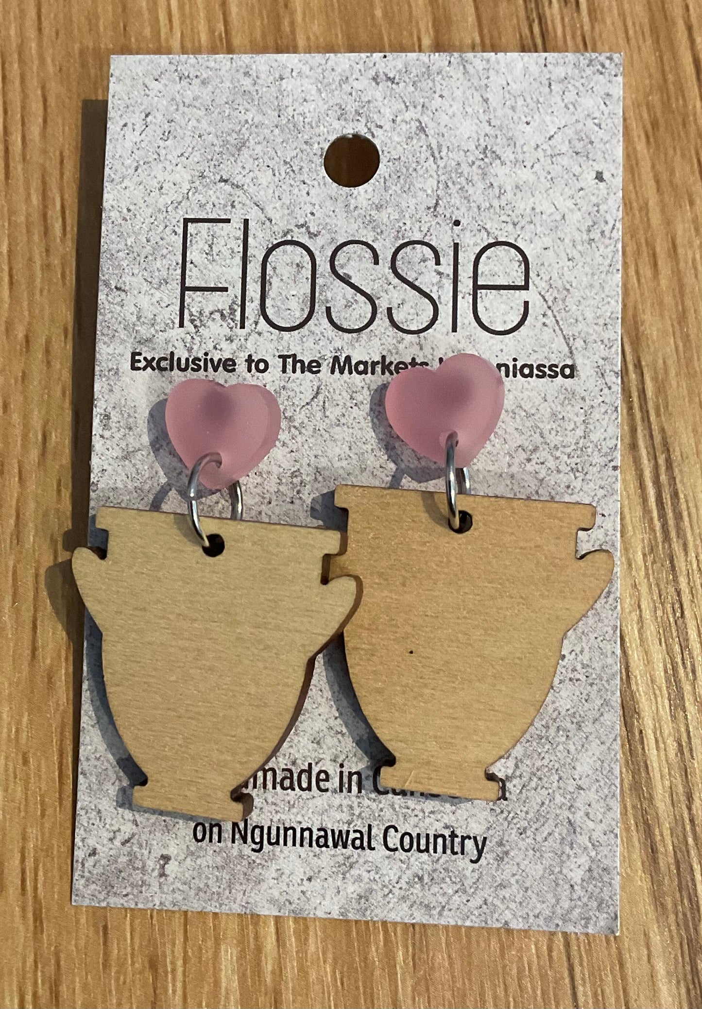 *Earrings Wooden Trophy Dangles