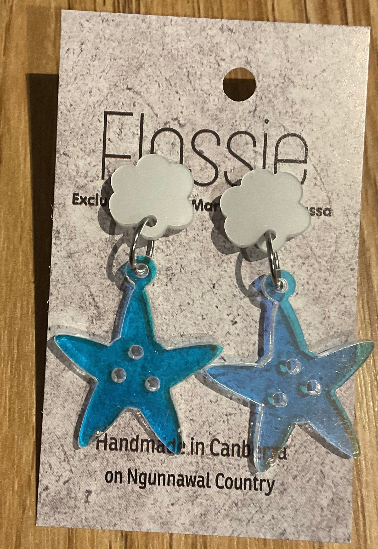 *Earrings Acrylic Shimmery Star Dangles