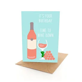 Greeting Card Wine Down