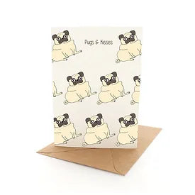 Greeting Card Pugs & Kisses