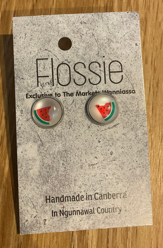 *Earrings Watermelon Dome Studs