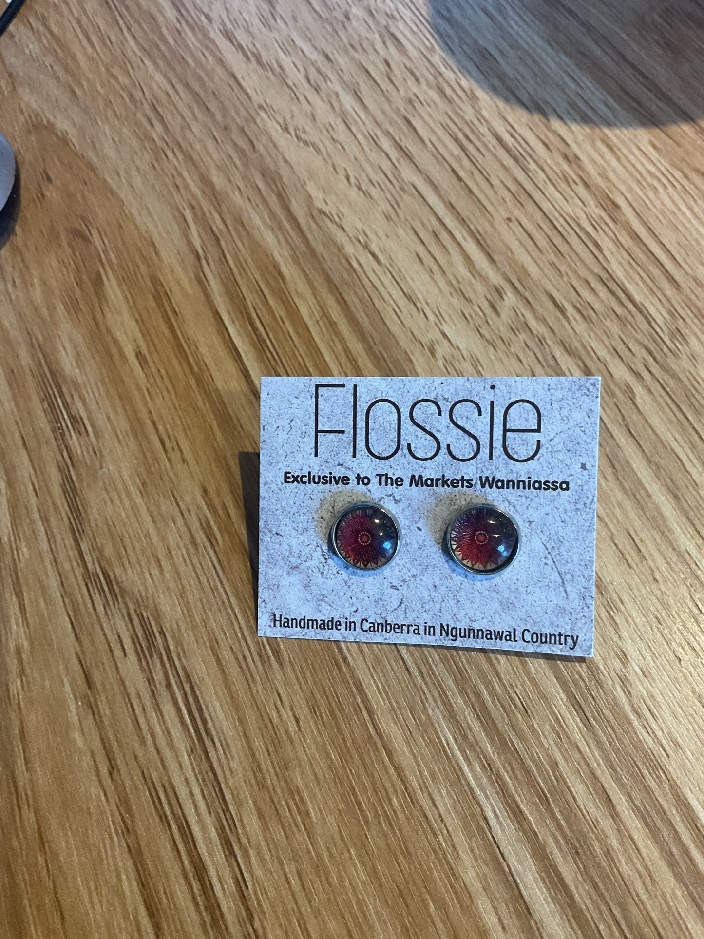 *Earrings Mandala Glass Dome Studs