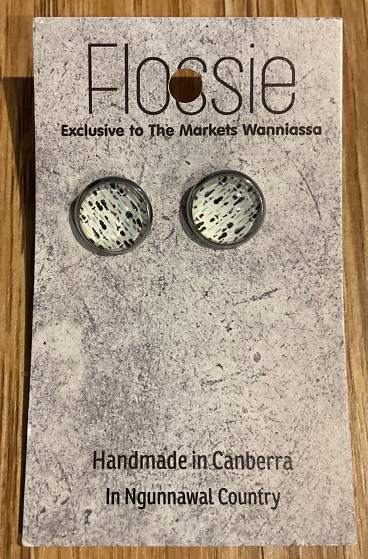 *Earrings Black Blobs Studs