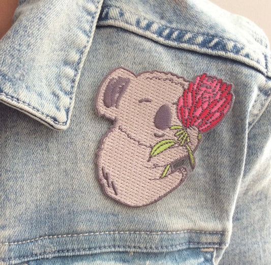 Embroidered Patch - Koala Hugging Protea