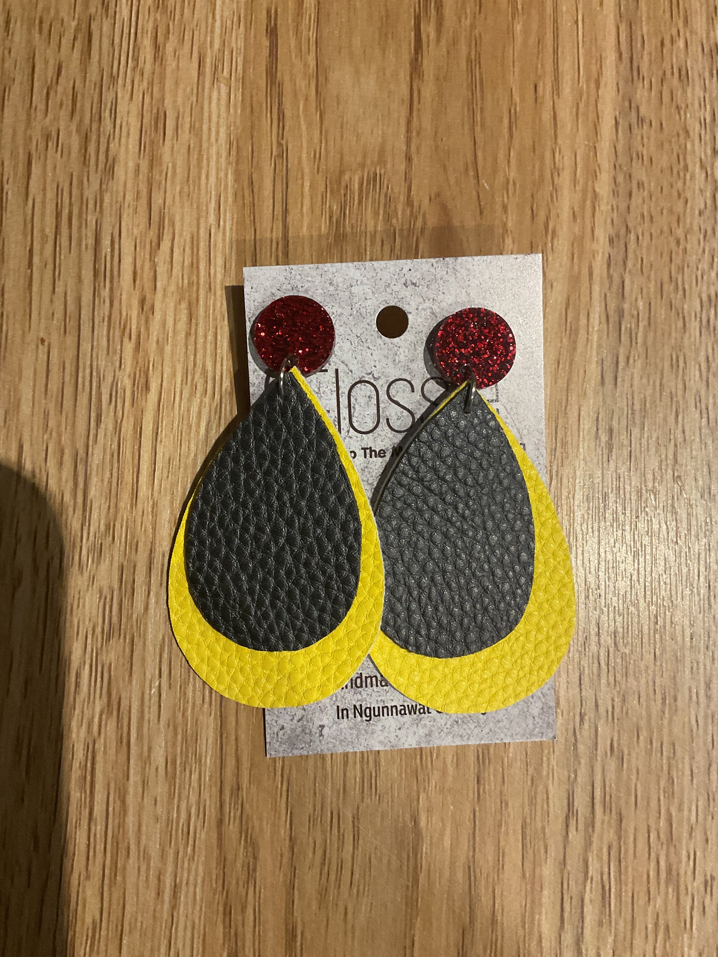 *Earrings Indigenous Faux Leather Dangles