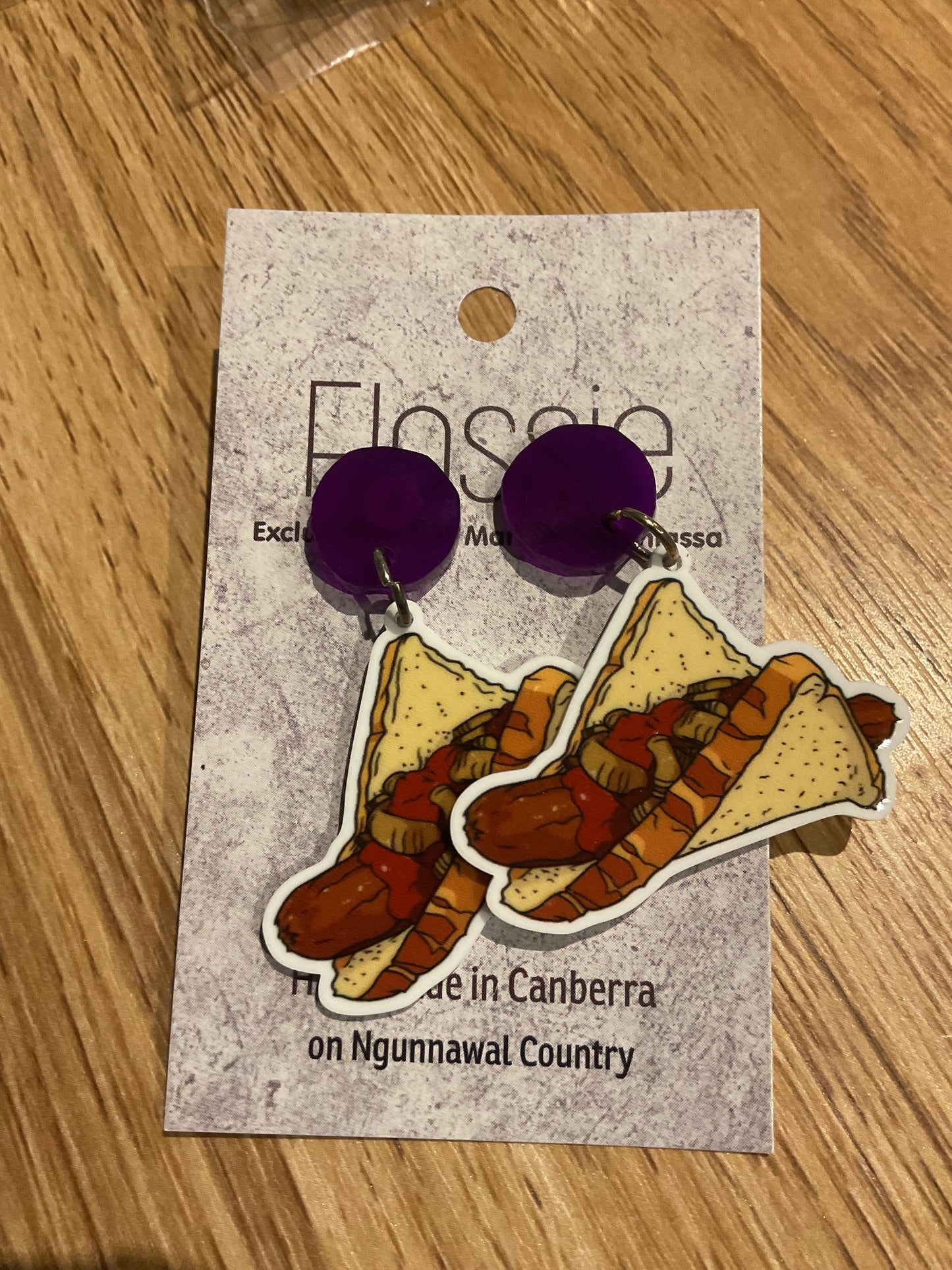 *Earrings Sausage Sandwich Dangles