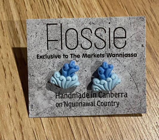 *Earrings Ocean Waves Studs