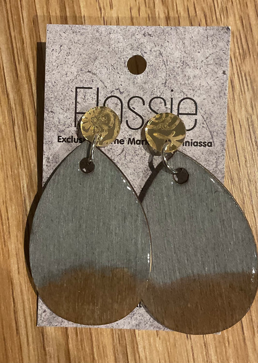 *Earrings Hand Painted Silver/Gold Resin Dangles