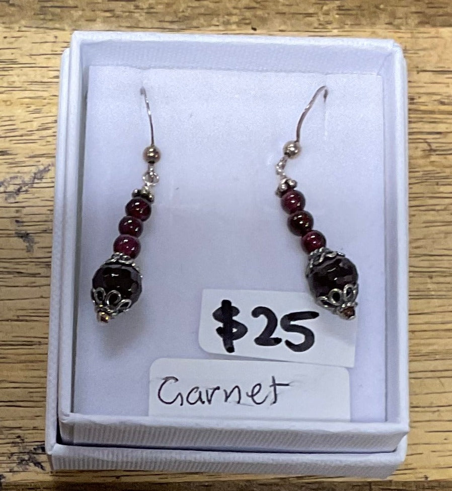 Beaded Stone Earrings Various