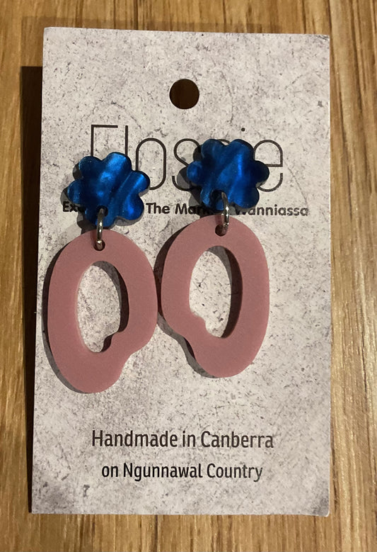 *Earrings Acrylic Dusky Pink Dangles