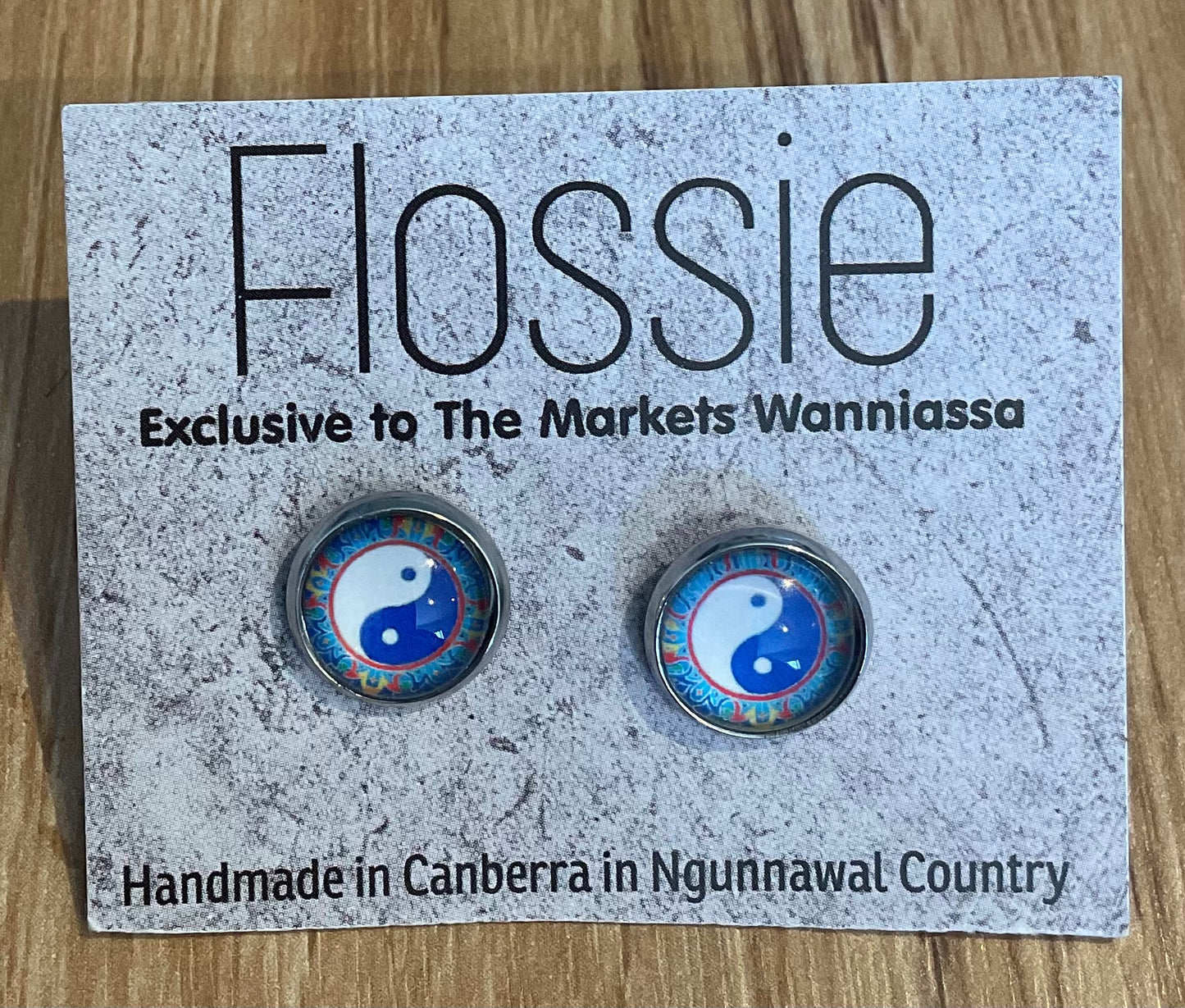 *Earrings Mandala Glass Dome Studs