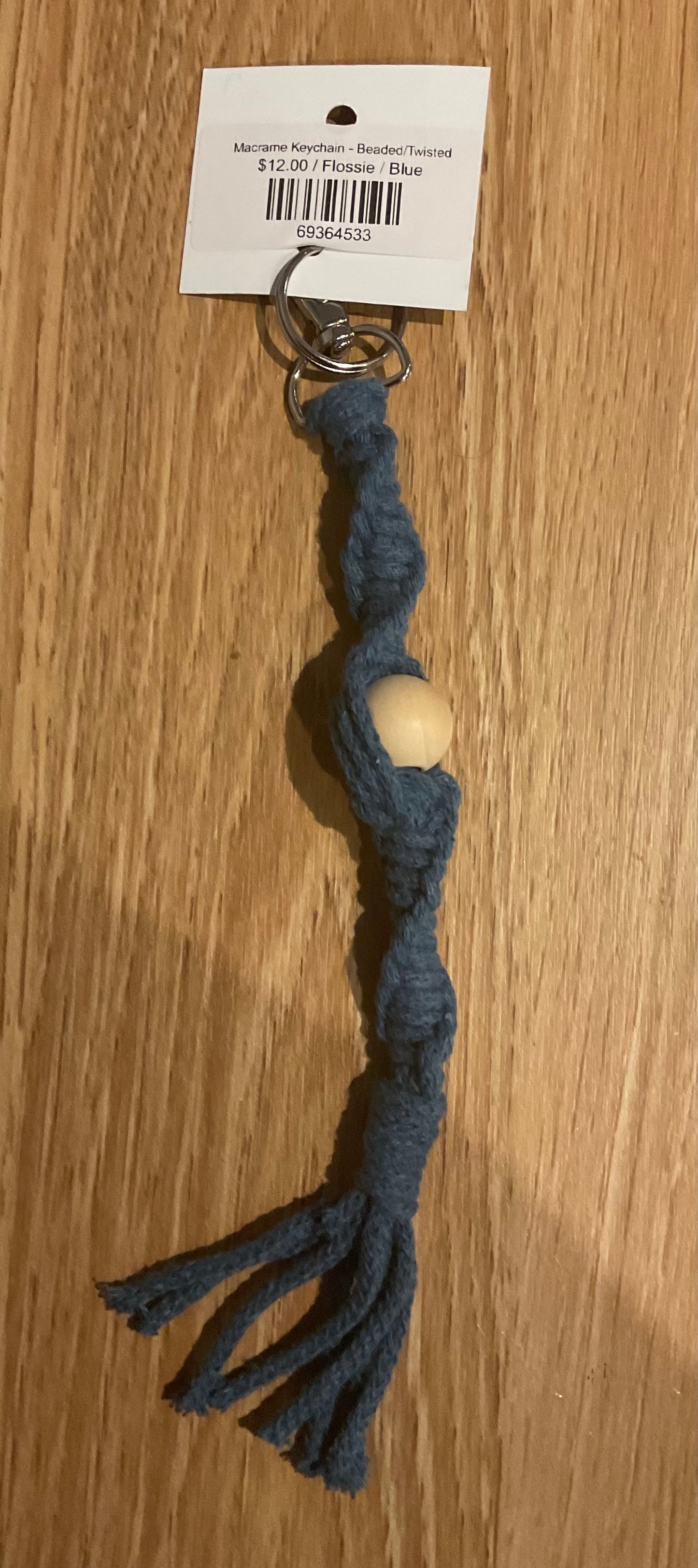 *Macrame Keychain Navy with bead