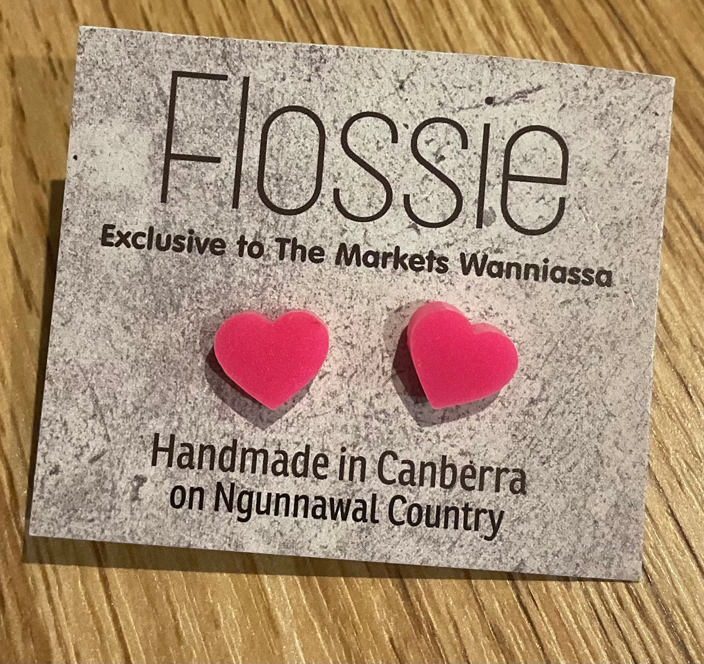 *Earrings Pink Heart Studs