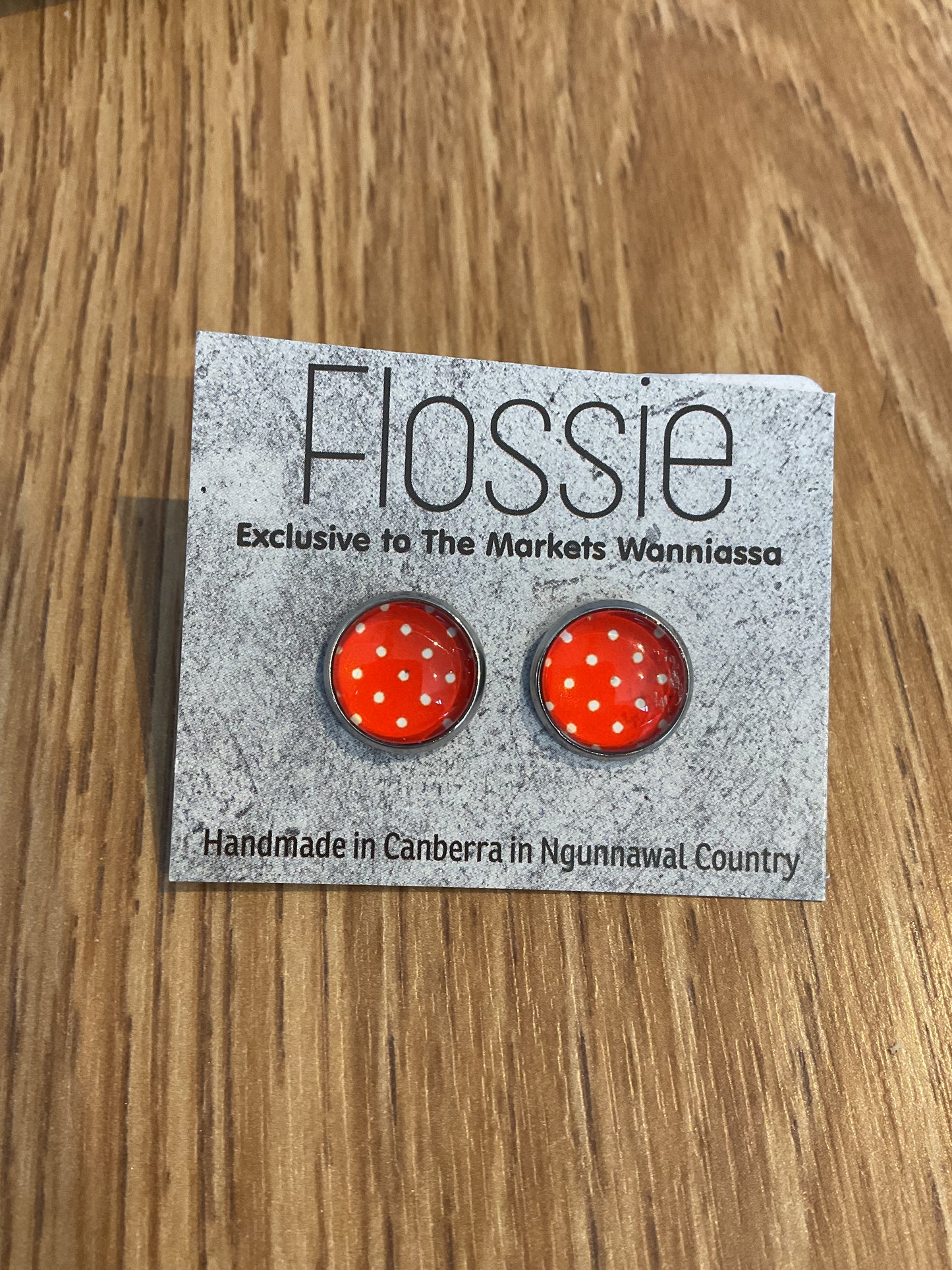 *Earrings Red Spots Studs
