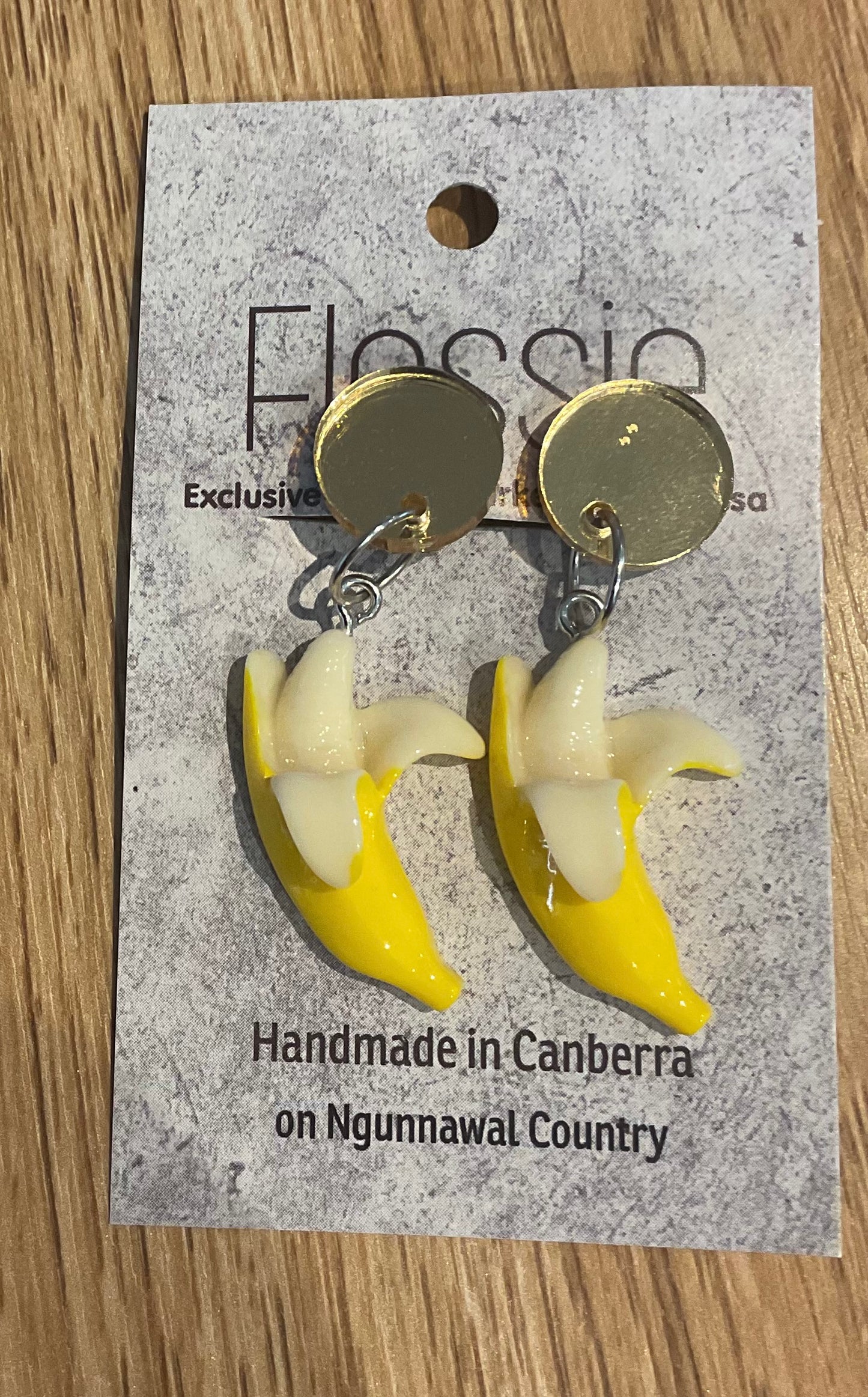 *Earrings Clip on Dangles Bananas