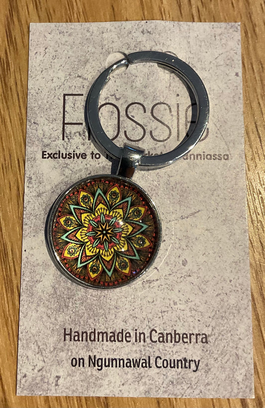 *Glass Dome Keychain Silver