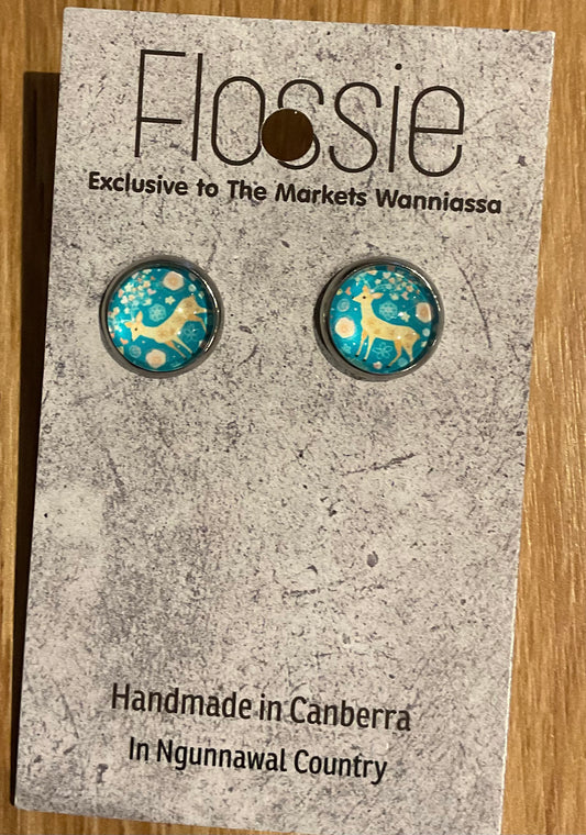 *Earrings Deer Glass Studs