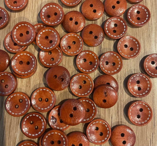 *Loose Buttons - Wooden Patterned