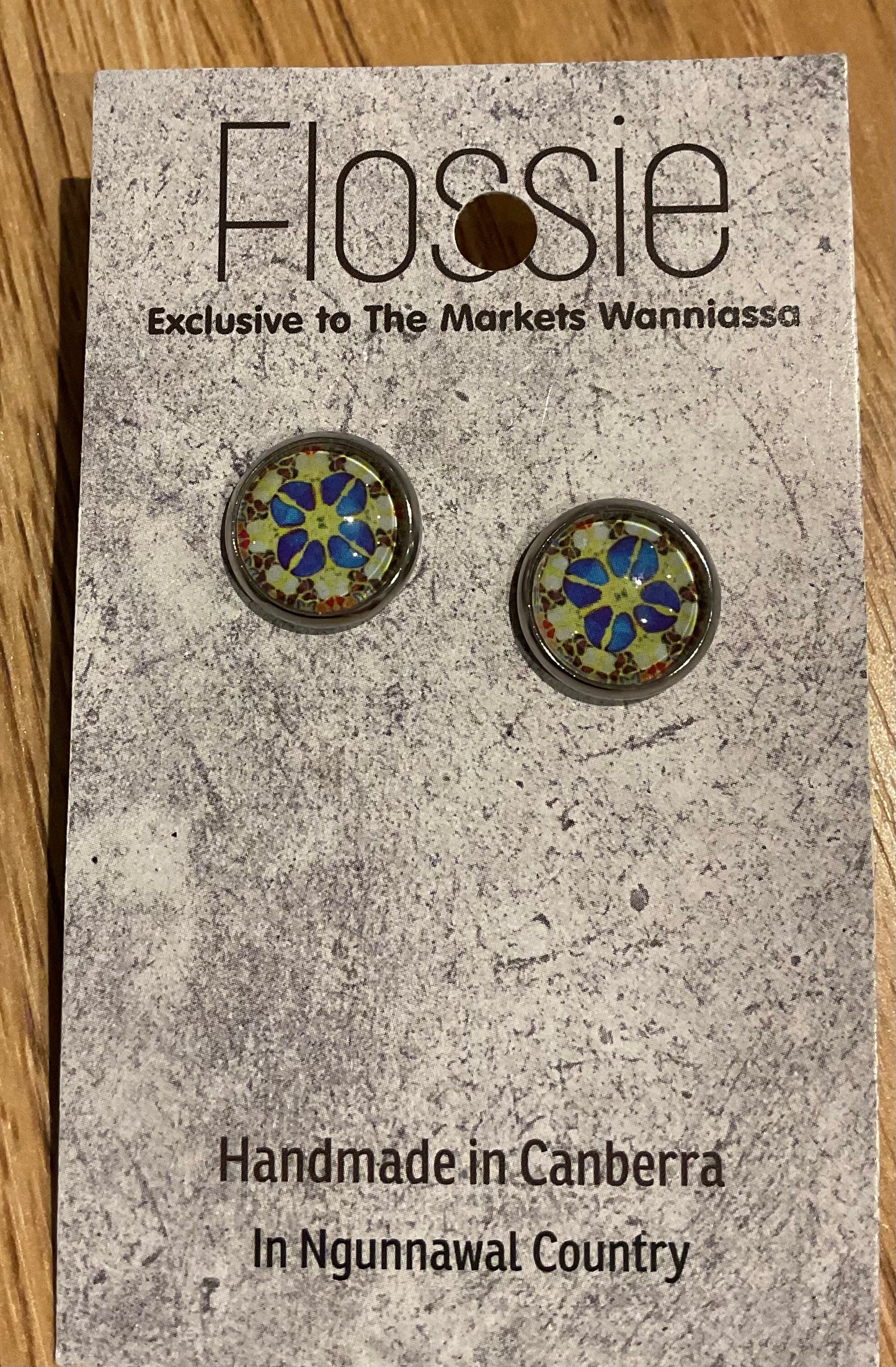 *Earrings Mandala Glass Studs