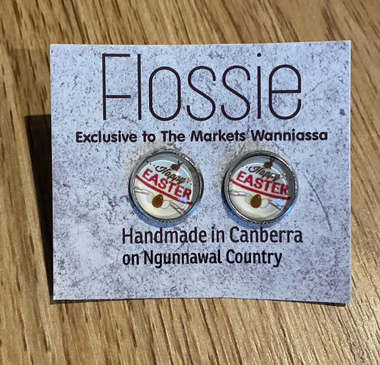 *Earrings Easter Glass Dome Studs