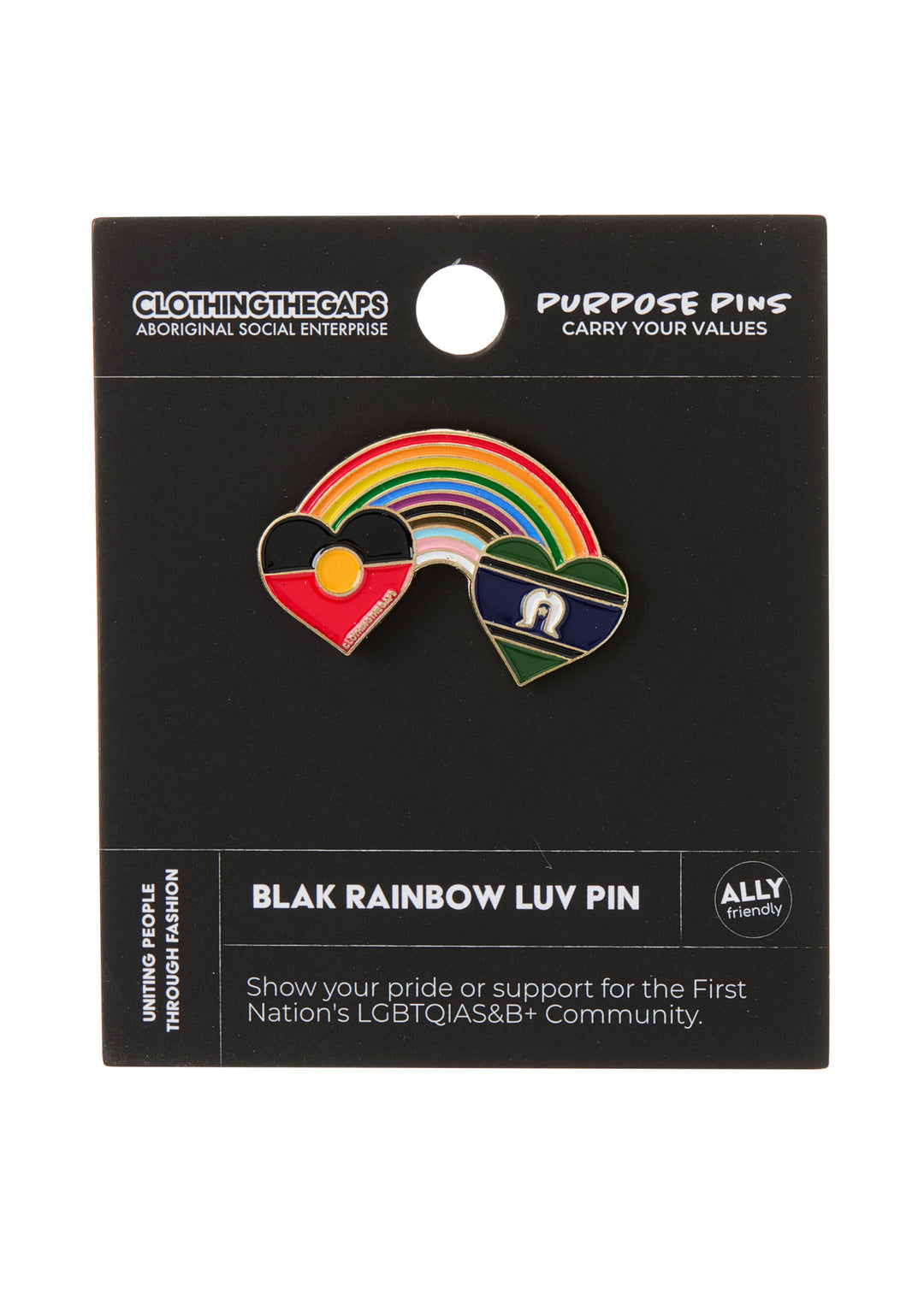 Purpose Pin Blak Rainbow Luv