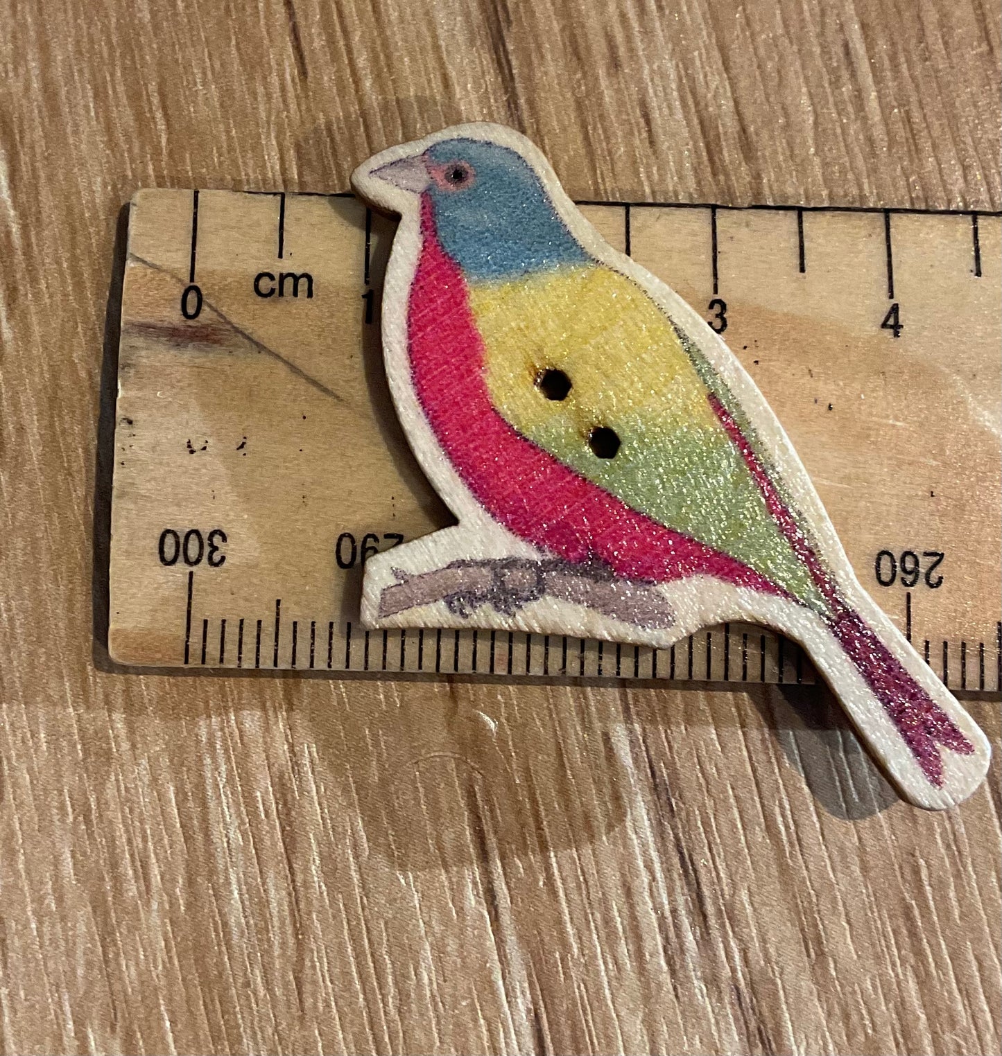 *Loose Buttons - Wooden Bird Themed
