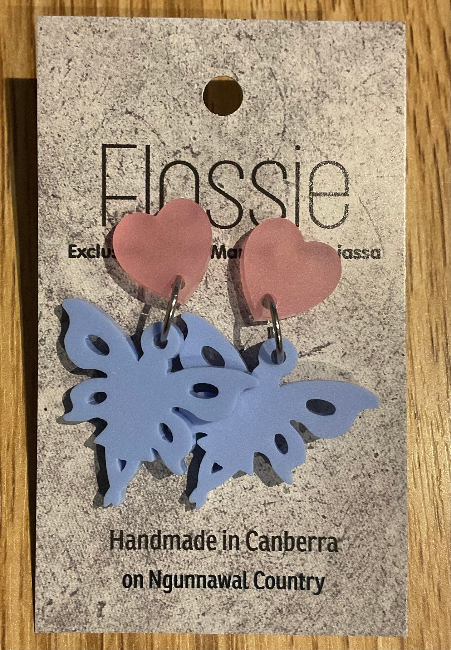 *Earrings Acrylic Purple Butterflies Dangles