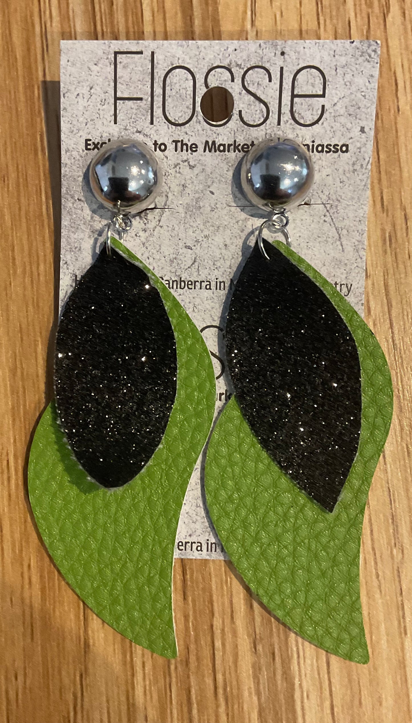 *Earrings Clip on Dangles Faux Leather