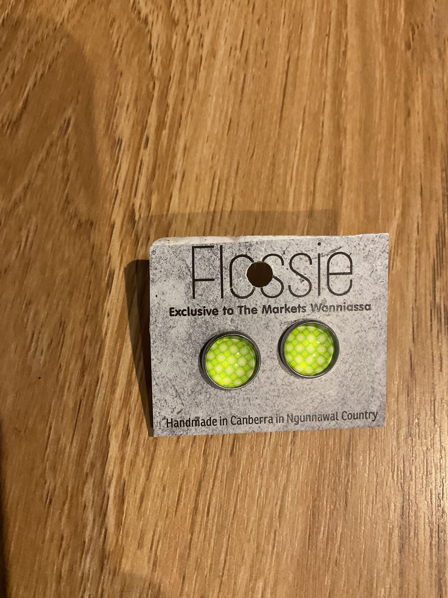 *Earrings Lime Spots Studs