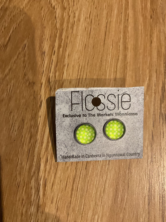 *Earrings Lime Spots Studs