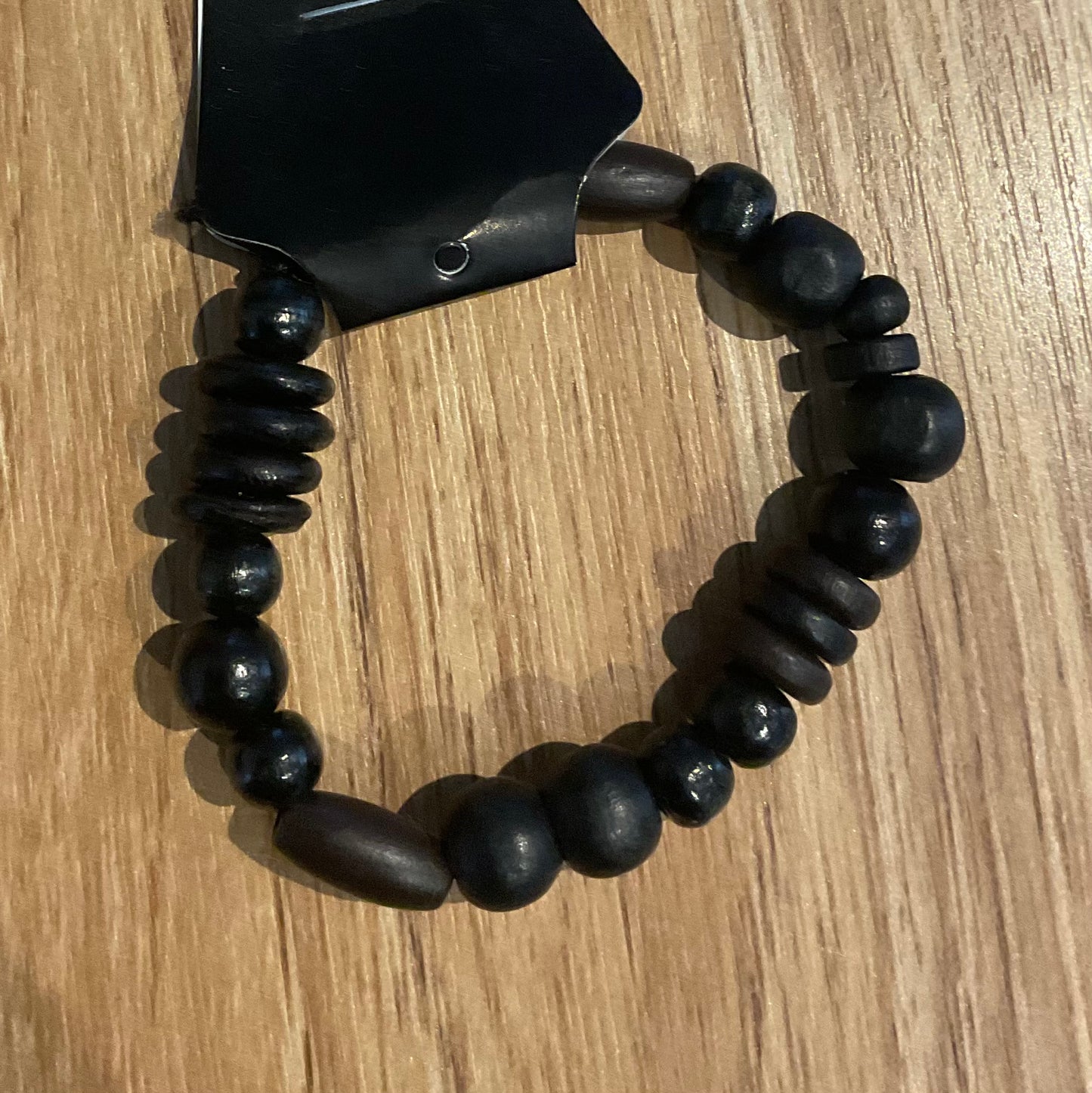 *Bracelet Wooden Beads Black
