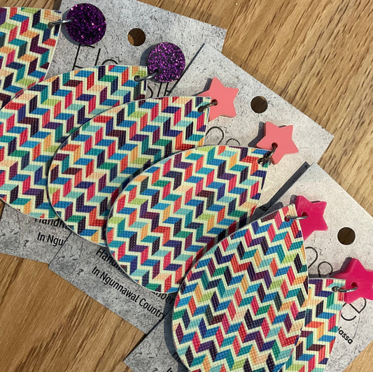 *Earrings Rainbow Geometric Dangles