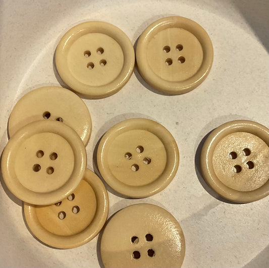 *Loose Buttons -Wooden Round Blonde
