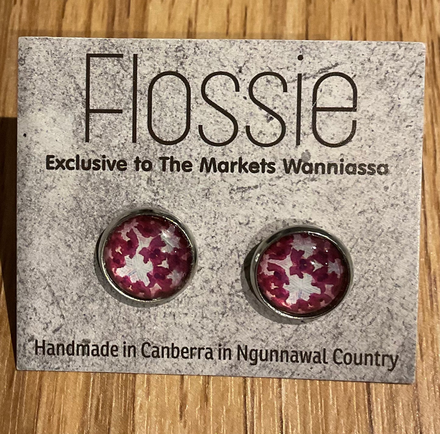 *Earrings Purple Glass Studs