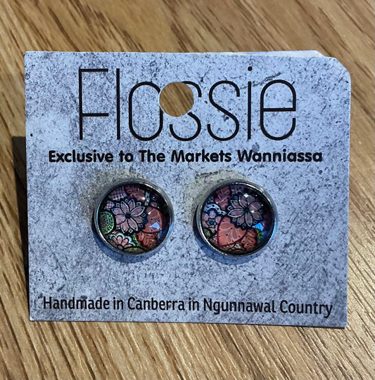 *Earrings Pink Dome Studs
