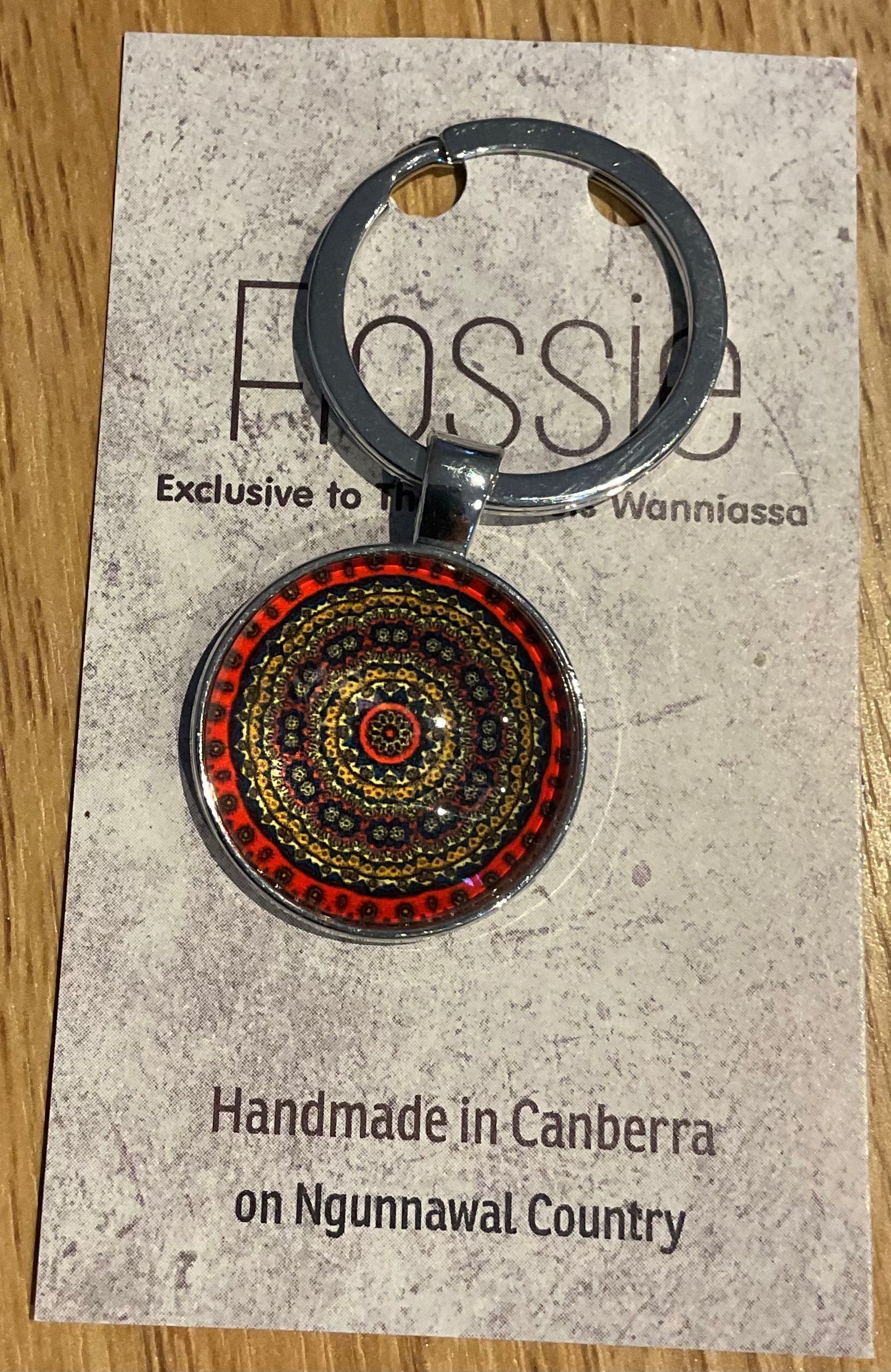 *Glass Dome Keychain Silver